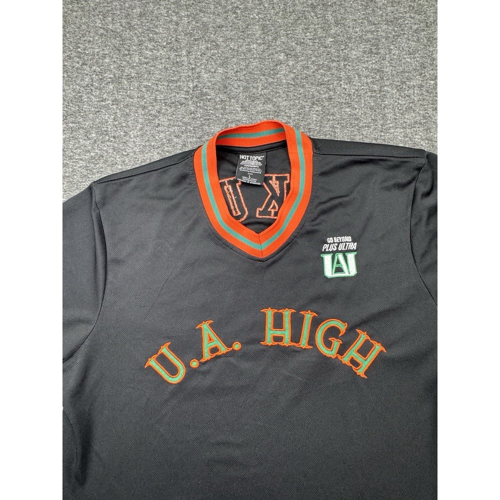 My Hero Academia UA High Bakugo Baseball Jersey‎ Mens Large Black Shirt Adult